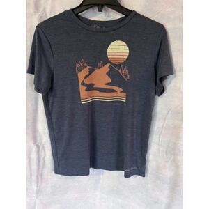 Eddie Bauer Graphic Tee Mountain Scene Short Sleeve Casual Top Small
